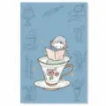 Leuke retro sticker memo pad met middag gloei illustratie ontwerp voor journalen en knutselen. - Zeezout Room Middagthee Kleefnotities 40 Vel