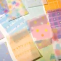Translucent sulfuric acid paper variant, colorful pastel dot and star design for DIY journal. - Vellum Memo - 16 Styles 1P Each