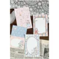 Vintage esthetische stationery memo blokjes en postzegel stickers set voor journal. - Zeezout Room Middagthee Kleefnotities 8 Vel Totaal