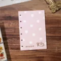 Pink polka dot loose leaf binder inner paper with cute cartoon design for notebook - M5 Inner Pages - Pink Bulan 10P