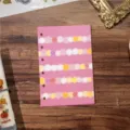 Cute pink loose leaf notebook inner page with colorful polka dot pattern for diary journaling. - M5 Inner Pages - Rose Red 10P