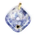Natural stone square pendant jewelry inlaid gemstone blue dot stone amulet pendant detail - Blue Spot Stone