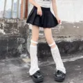 Weiße Spitzen-Beinwärmer für Damen Sommer JK Subkultur Stil modische trendige Stulpen. - Einheitsgröße / Hosenträger-Stil / Weiß