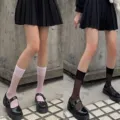 Calze al polpaccio sottili e trasparenti stile JK da donna, calze estive traspiranti. - Taglia unica / 5 Pezzi/Confezione / Multicolore