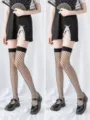 Summer ultra-thin black fishnet over-the-knee stockings sexy web celebrity style women socks - One Size / Black 2 Pairs