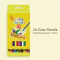 24-color colored pencils set in yellow paper box, ideal for kids drawing and sketching art. - Colored Pencils (24 Colors)
