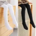 Collants de danse pour enfants, leggings noirs et blancs pour filles printemps automne - S (Hauteur Recommandée 60-80cm) / Noir et Blanc Lot de 2