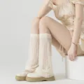 Women lace leg warmers sweet style white flared slouch socks breathable summer leg covers - One Size / Plum Blossom Beige