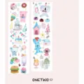 Cute aesthetic washi tape loop detail, sweet girl daily decorative sticker material for journaling - PET Brushed Flash Cutting Film - Milky Sweet Crumbs Sample 35cm