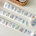 Cinta washi de perrito de dibujos animados linda pegatinas decorativas para diario y manualidades - Película Cortada Washi - My Job Rollo Completo 5.25m