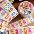 Retro number washi tape sticker rolls for daily journal scrapbooking and cute decor crafts - Vintage Number Full Roll / 500 Pieces/Pack