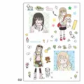 Leuke originele meisje illustratie sticker vel, waterdicht PVC materiaal, 11x15,5cm groot. - 02 outside / 11x15.5cm