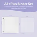 A4+Plus map opbergboek 4 vakken set met 50 binnenzijden voor washi tape en stickers. - A4+ PLUS Opbergboek (Hoes + 50 Vel 3-Laags 4-Raster Binnenpagina's)