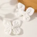White fabric butterfly hair clips for girls cute hair accessories sweet duckbill clips - White Hollow Embroidery Style (YSH4406baise)