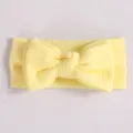 Bandeau nœud nid d'abeille bébé jaune, accessoire cheveux nourrisson noué mignon. - Jaune