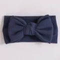 Bandeau noeud tricot gaufre bebe accessoire cheveux nourrisson bleu fonce joli bandeau pour fille - Bleu foncé