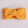 Bandeau bébé tricot gaufré nœud géant mignon accessoire cheveux jaune pour petite fille. - Jaune