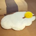 Cute Fried Egg Plush Cushion Mat Soft Floor Pillow for Bedroom Tatami Home Decor - 60x90cm / Fried Egg