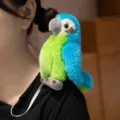 Lindo peluche de loro azul y verde para el hombro juguete relleno adorable muneca - Lintian Loro de Hombro - Azul - 15cm