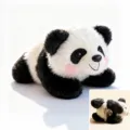 Bonita pinza de pelo de panda de peluche, accesorio de peluche suave en negro y blanco. - Bebé Panda Gigante - Horquilla Broche - 15cm