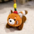Lindo llavero de peluche de panda rojo, colgante de animal de peluche suave, regalo ideal. - Bebé Panda Rojo - Pequeño Colgante Tumulado - 15cm