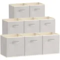 Foldable fabric storage bins set, large gray collapsible organizer boxes with handles for closet clothes. - Large (28x28x28cm) / Gray
