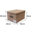 Braune Stoff-Aufbewahrungsbox mit Deckel und Griff, ideal für Kleidung und Kleiderschrank. - L / Kaffeebraun