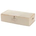Scatola portaoggetti pieghevole in tessuto per sottoletto con cerniera e maniglie robuste - Piccolo (76x38x17cm) / Beige