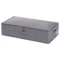 Scatola di immagazzinaggio letto in tessuto grigio contenitore pieghevole con cerniere maniglie - Piccolo (76x38x17cm) / Grigio
