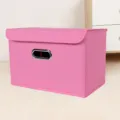 Rosa Stoff faltbare Aufbewahrungsbox mit Deckel und Metallgriff für Kleiderschrank Organisation. - Rosa
