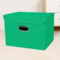 Grüne faltbare Stoff-Aufbewahrungsbox mit Deckel für Kleiderschrank und Ordnung - Grün