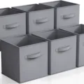 Set of grey foldable fabric storage boxes with handles, ideal for organizing your wardrobe and toys. - Large (28x28x28cm) / Gray