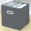 Scatola portaoggetti in tessuto pieghevole grigia per armadio, cubo organizer. - Stile Cassetto Grigio - Doppia Maniglia con Fibbia di Plastica