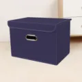 Dunkelblaue Stoff Faltbare Aufbewahrungsbox mit Deckel Kleider-Organizer für Schrank - Marineblau
