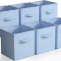 Light blue fabric square foldable storage box organizer bin set for home closet and toy storage bin - Large (28x28x28cm) / Light Blue