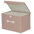 Scatola di stoffa con coperchio e maniglia, organizer rosa pieghevole per armadio. - Piccolo (26x20x16cm) / Rosa Cipria