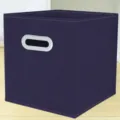 Scatola portaoggetti pieghevole in tessuto non tessuto blu scuro con maniglia per la casa. - Stile Cassetto Blu Scuro