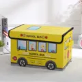 Scatola portaoggetti pieghevole bus scolastico, organizer in tessuto per giocattoli. - Giallo