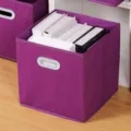 Scatola portaoggetti in tessuto pieghevole cubo viola organizzatore vestiti armadio camera - Stile Cassetto Viola Doppio Manico