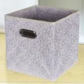 Purple floral non-woven storage box foldable wardrobe drawer organizer bin for toys - White Clover