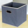 Collapsible fabric storage box with floral embossed design, ideal for wardrobe and drawer organization. - Grey Dragon