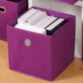 Scatola portaoggetti in tessuto viola, contenitore pieghevole vestiti armadio. - Viola Foro Tondo Top Aperto