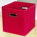 Pink collapsible fabric storage box with metal handles for home wardrobe clothes organization - Red Dragon Pattern Without Lid