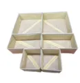 Non-woven 6-piece storage box set for underwear socks bra drawer organization collapsible - Six-Piece Set / Beige
