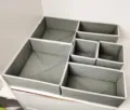 Foldable non-woven fabric storage box 6-piece set for underwear socks bra drawer organizer. - Six-Piece Set / Gray