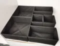 Set of 6 black non-woven fabric storage boxes, foldable drawer organizers for underwear and socks. - Six-Piece Set / Black