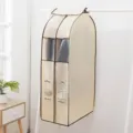 Custodia antipolvere appesa per indumenti con finestra trasparente e due comparti per vestiti. - Medio (35*59*110cm) / Beige