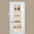 Organisateur de porte suspendu avec des poches en filet transparent pour le rangement. - Sac Suspendu 4+1 / Beige