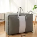 Grande borsa portaoggetti in tessuto non tessuto grigio con finestra trasparente e manici. - Extra Large (70x50x30cm) / Grigio