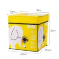Pouf contenitore pieghevole elefante scatola di tessuto giocattolo cubo seduta 30cm - 30x30x30cm / Elefante Giallo Quadrato